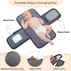 UKEIN Diaper Bag Backpack with stroller straps keeps hands free during walks.