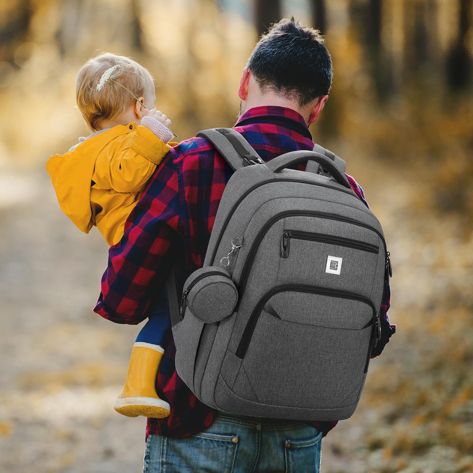 UKEIN Diaper Bag Backpack unisex design suits mom or dad for family trips.