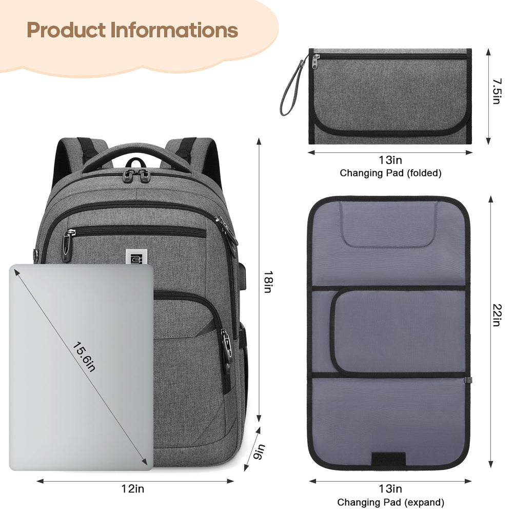 UKEIN Diaper Bag Backpack waterproof fabric resists spills and cleans easily.