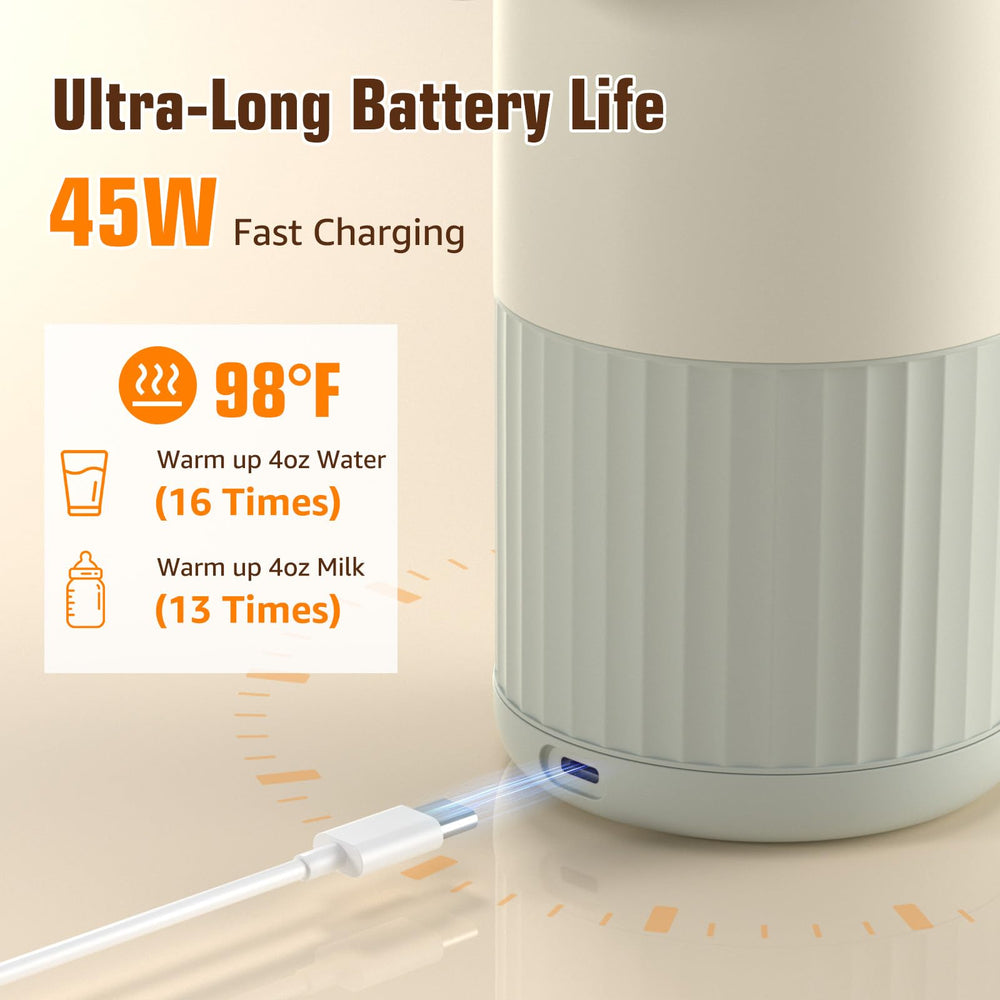 UKEXE portable bottle warmer battery compartment; long-lasting power for travel.