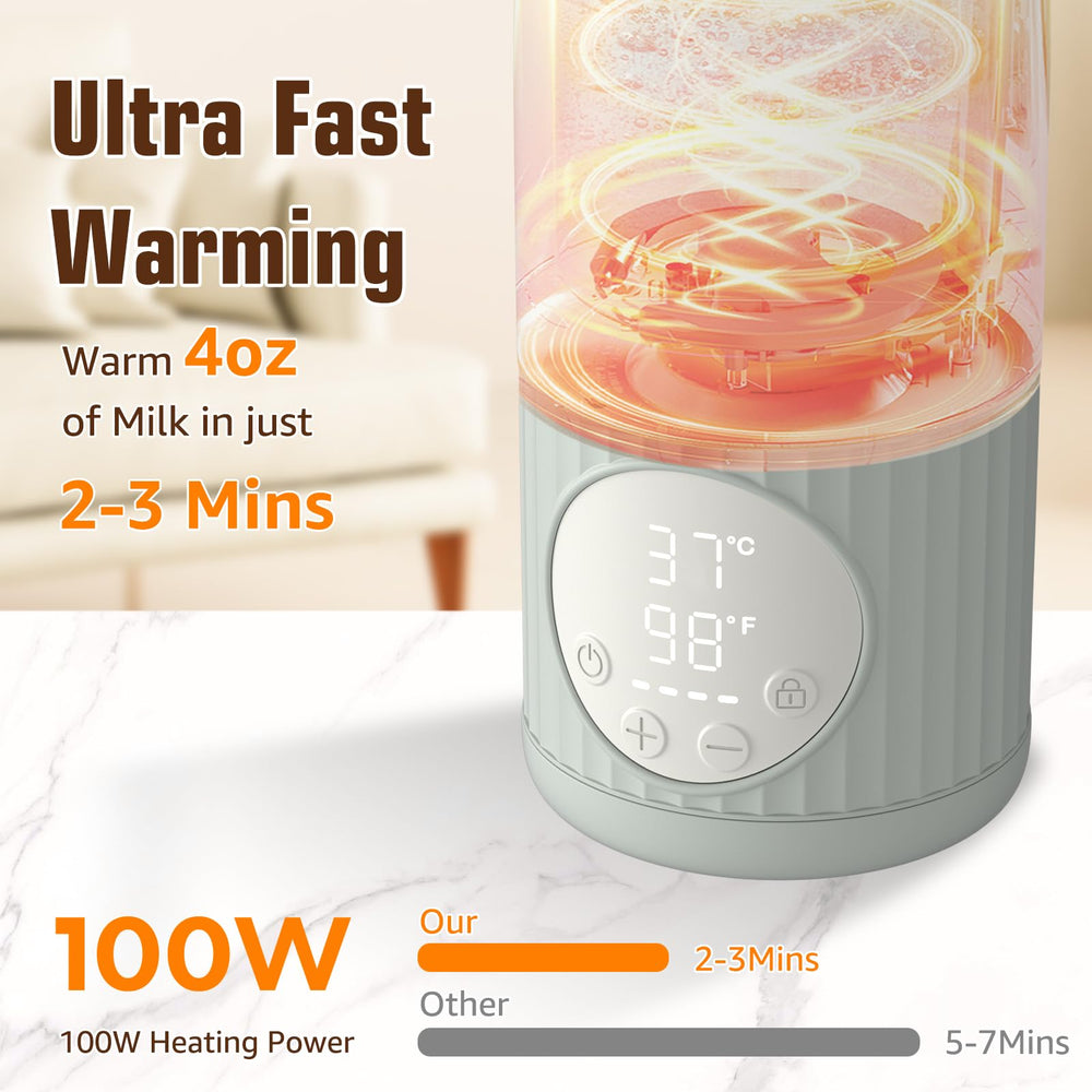 UKEXE portable bottle warmer side profile; slim design fits car cup holders.