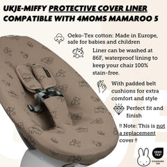 UKJE fit guide for 4moms and MamaRoo5 shows secure, easy-to-fit liner