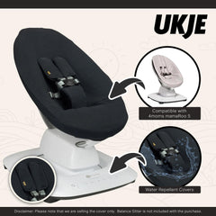 UKJE protective swing cover cleaning image highlights wipe-clean fabric and machine-wash option at 30°C.