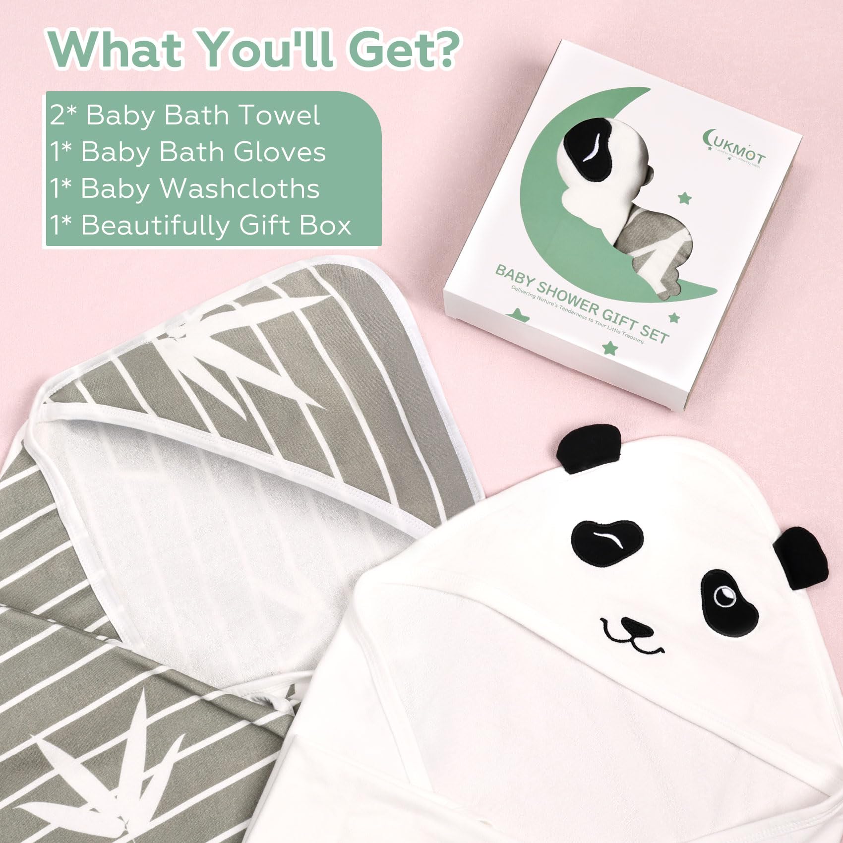 ukmot hooded baby towels breathable weave supports quick drying after bath.