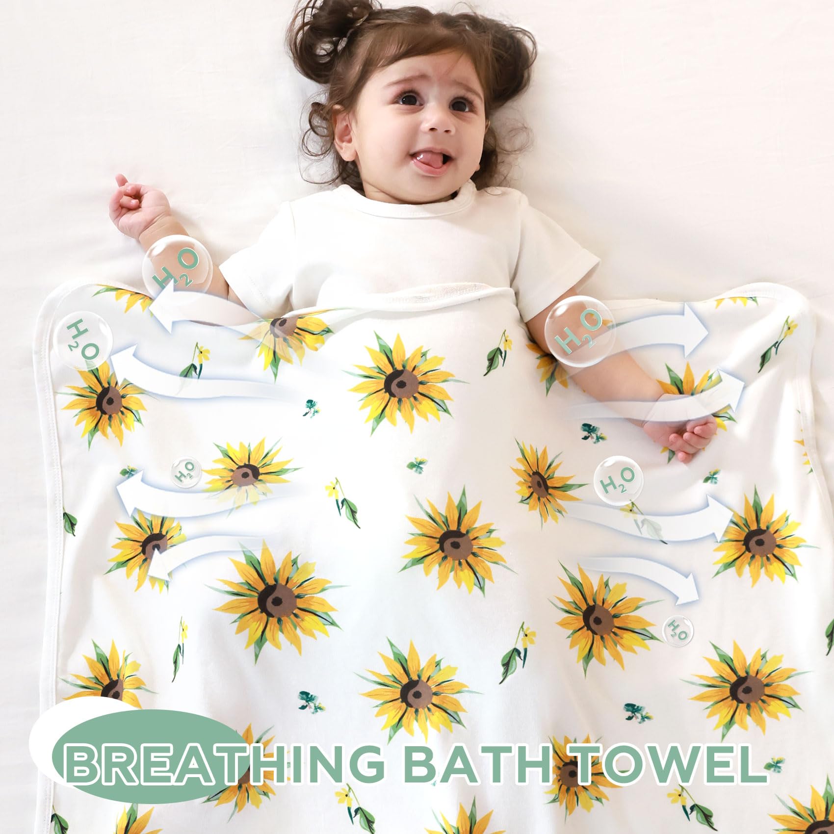 UKMOT sunflower towel suitable for newborns and toddlers.