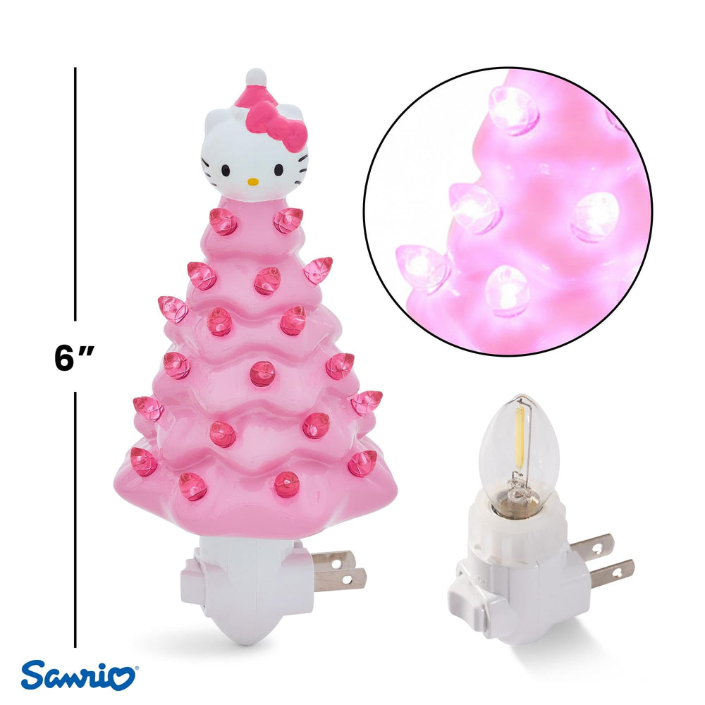 Ukonic Sanrio Hello Kitty pink LED bulbs illuminate the ceramic tree softly