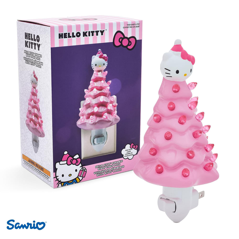 Ukonic Sanrio Hello Kitty pink Santa hat detail adds festive charm to mantel