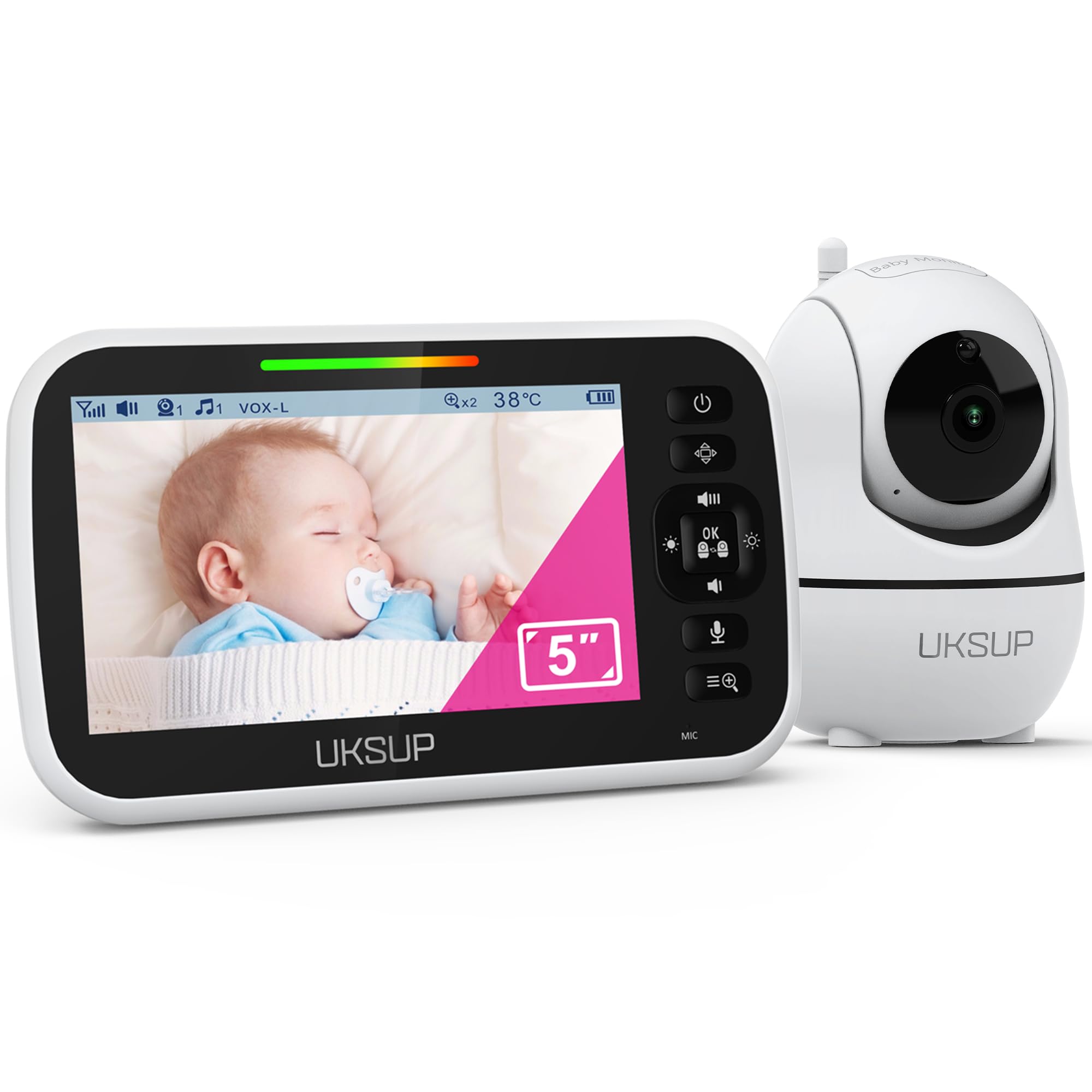 UKSUP 2-way audio and lullabies help soothe and communicate with baby.