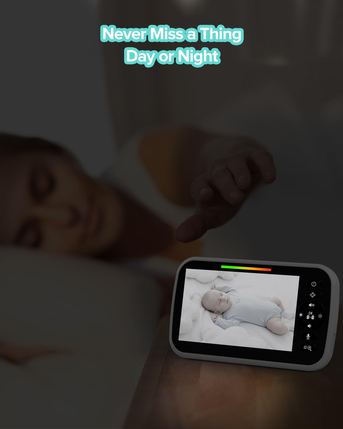 UKSUP infrared night vision keeps baby visible in low light.