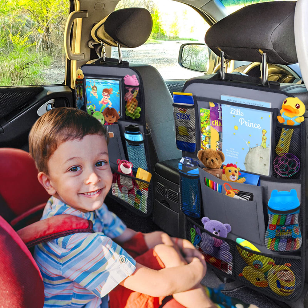 Two-organizer set offers versatile setups for family cars and travel.