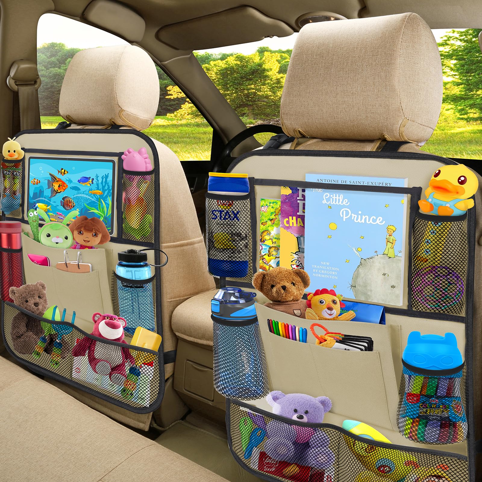 ULEEKA tablet pocket with clear viewer window fits tablets up to 11 inches for entertainment.