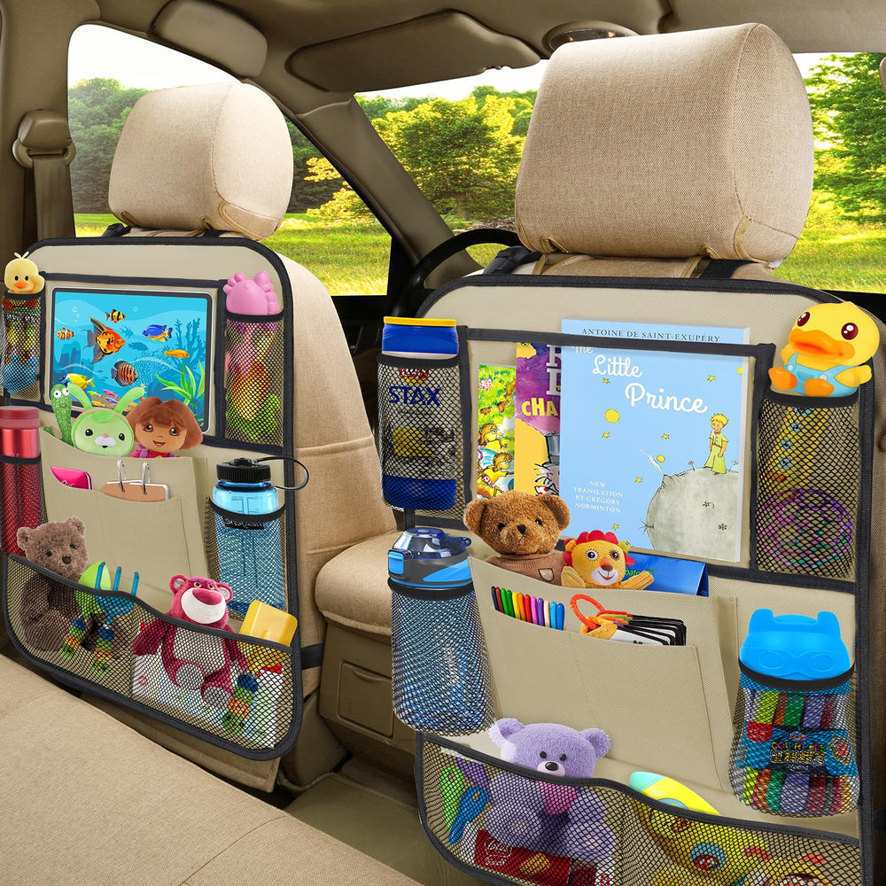 ULEEKA tablet pocket with clear viewer window fits tablets up to 11 inches for entertainment.