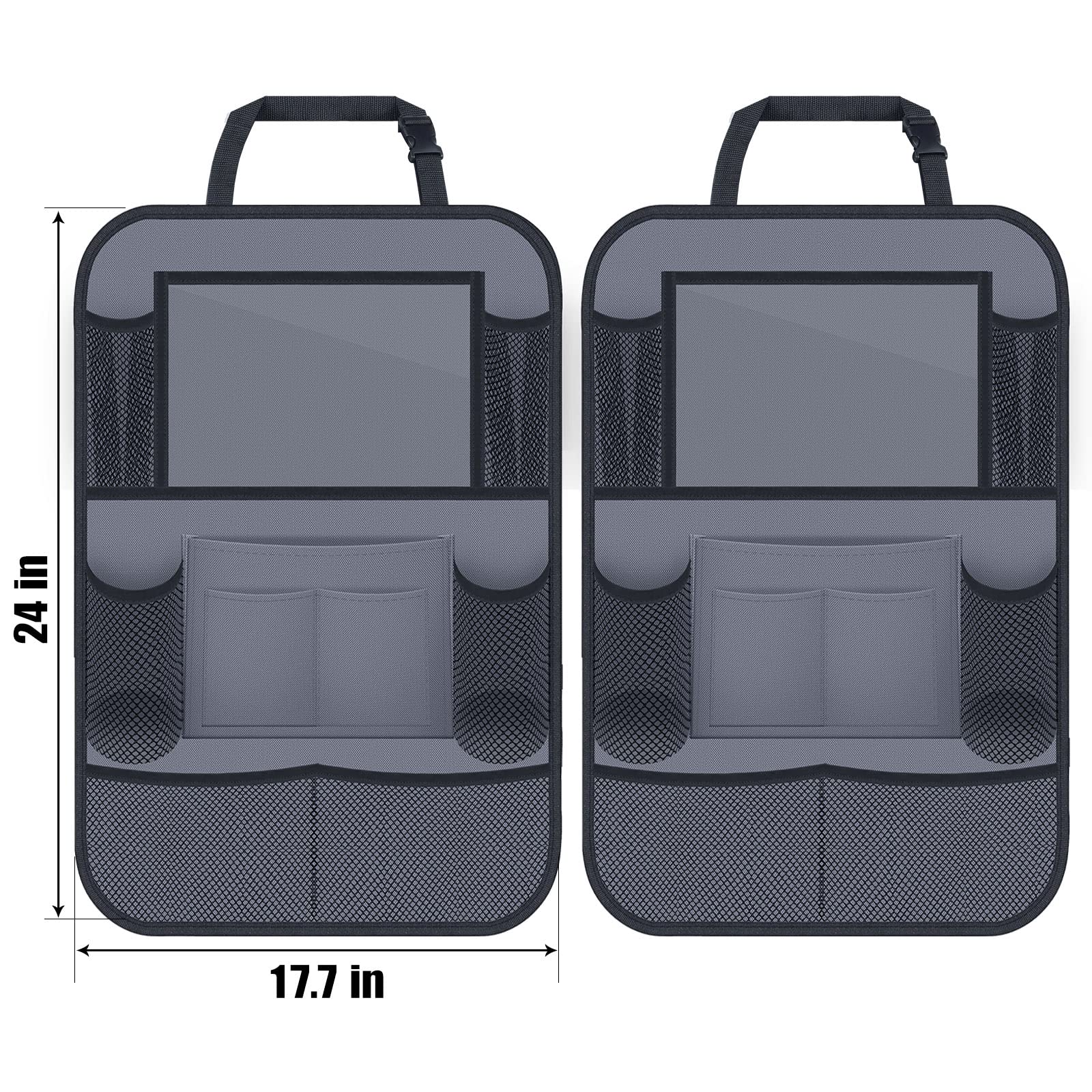 Tablet pocket with clear viewer suits 11-inch devices.