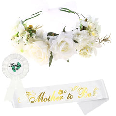 Ulfanit flower crown mom to be adds a princess touch to the baby shower.