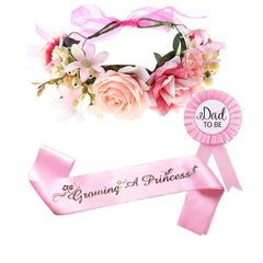 Ulfanit pink flower crown for mom-to-be with adjustable fit and elegant look