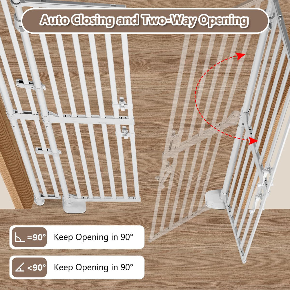 Ulifemate cream finish double-door design blends with home decor while guiding pets.