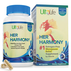 UltaLife Her Harmony capsules closeup highlighting premium herbal blend