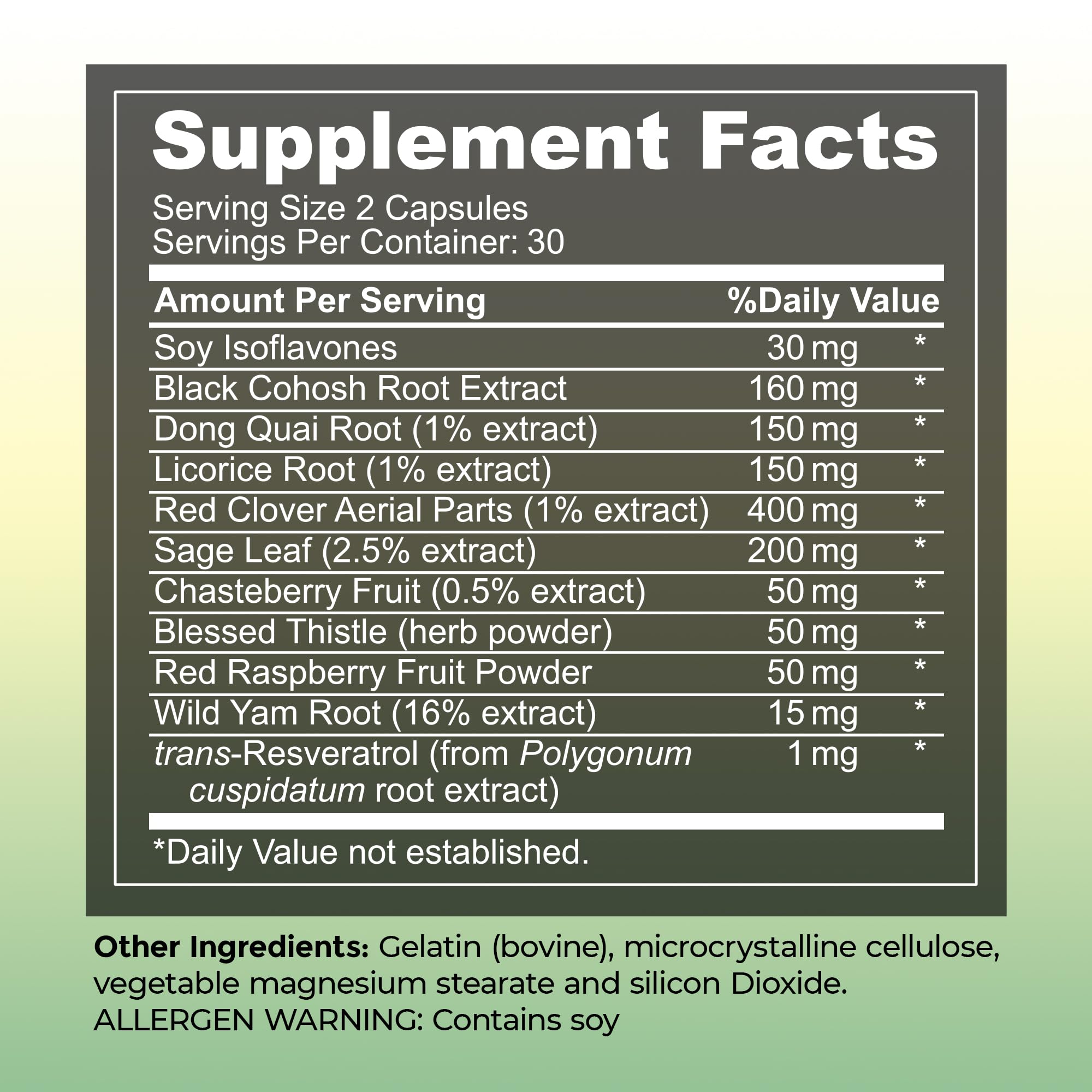 UltaLife Her Harmony label detail shows natural, estrogen-free formulation
