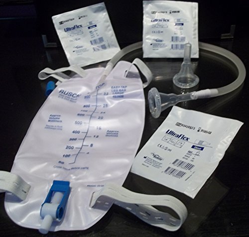Ultraflex complete kit for urinary incontinence with 32mm condom catheters and leg bag for discreet, user-friendly care