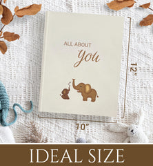 UM Novelties Baby's First Year Book linen cover close-up highlights durable tactile texture