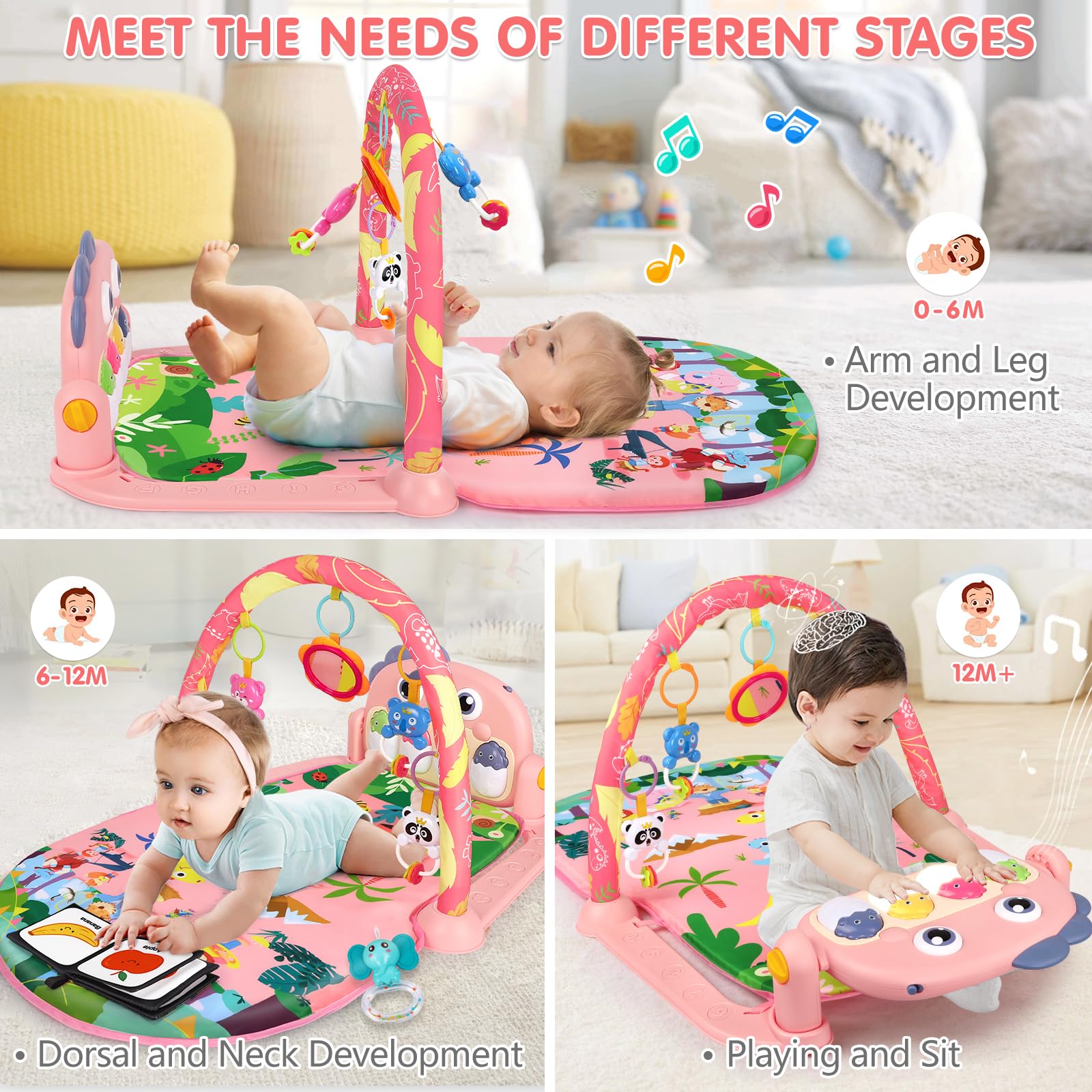 UMIKU play mat piano music and gentle lights for multisensory play
