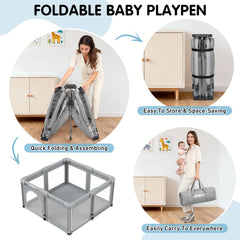 UMIKU playpen dual doors for easy access and safe entry