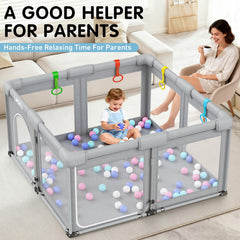 UMIKU ocean balls pit inside the playpen for sensory play