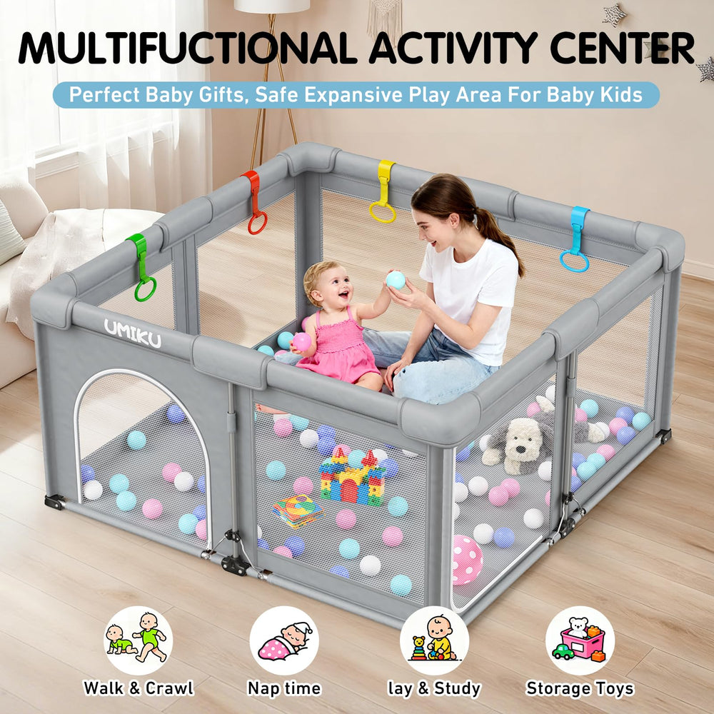 UMIKU storage bag helps keep playpen accessories organized