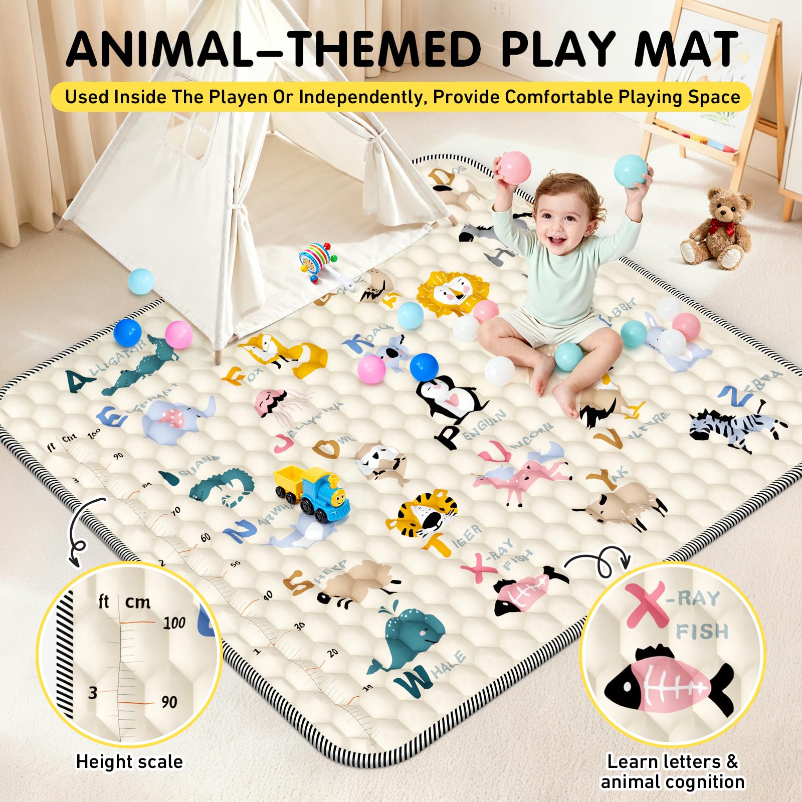 UMIKU Baby Playpen dual-door design allows easy entry for caregivers