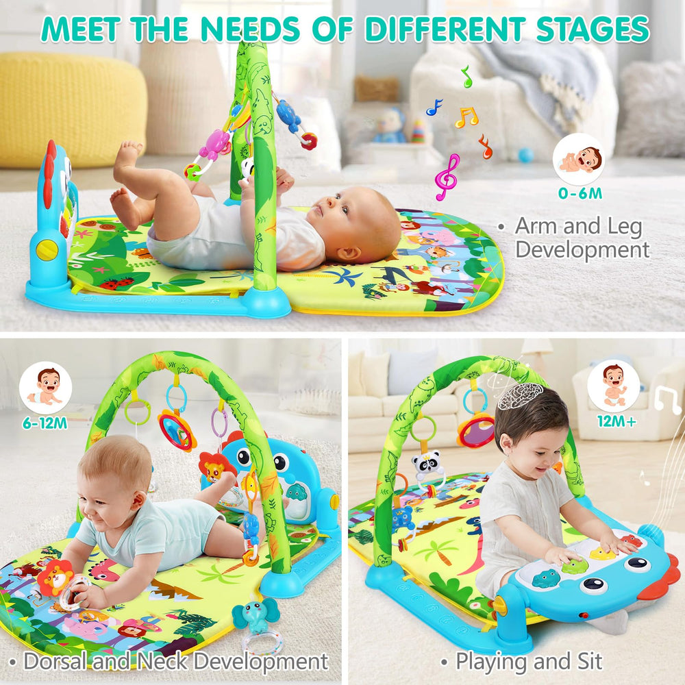 UMIKU piano music tummy time mat engages newborns with melodies