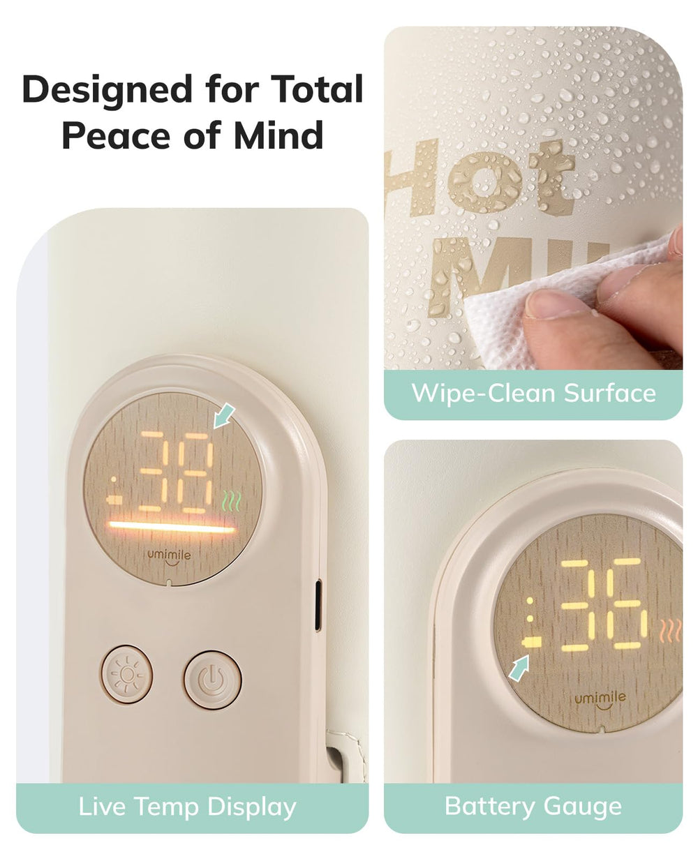 Umimile warmer can heat water, formula, and beverages.