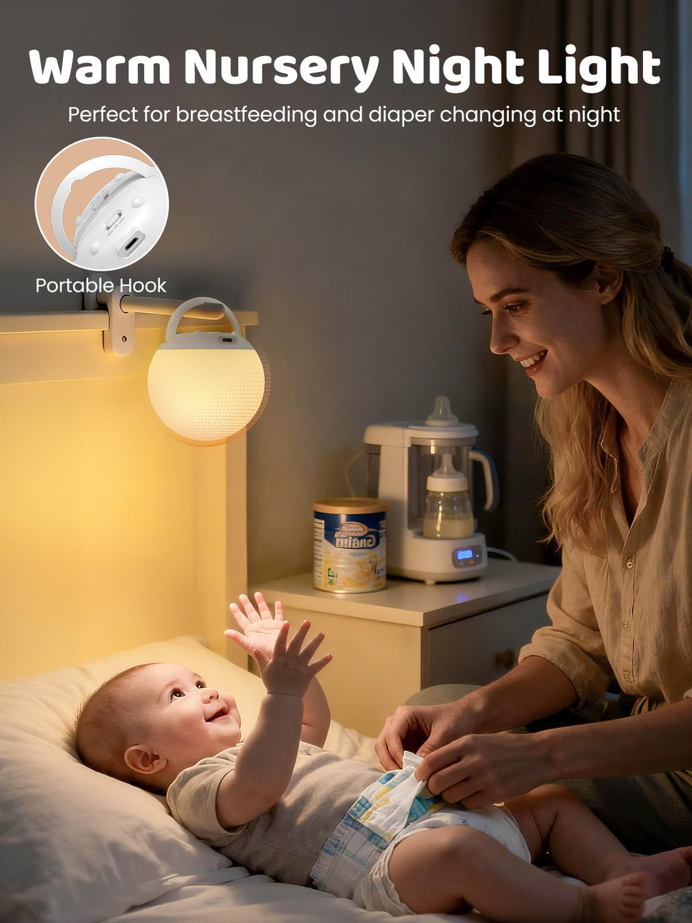 UMIXGENE Egg Light features a hanging hook for versatile placement.