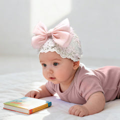 Umopzhx pink bow headband offers gentle hold for newborns and everyday outfits.