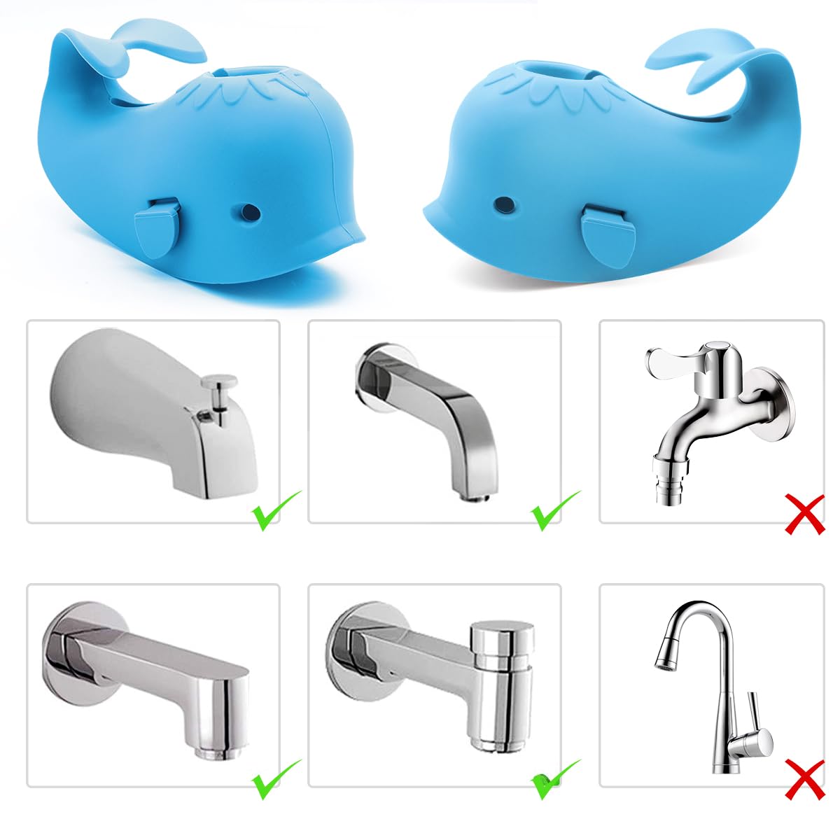 Blue whale design UMUACCAN protector adds fun and safety to baths