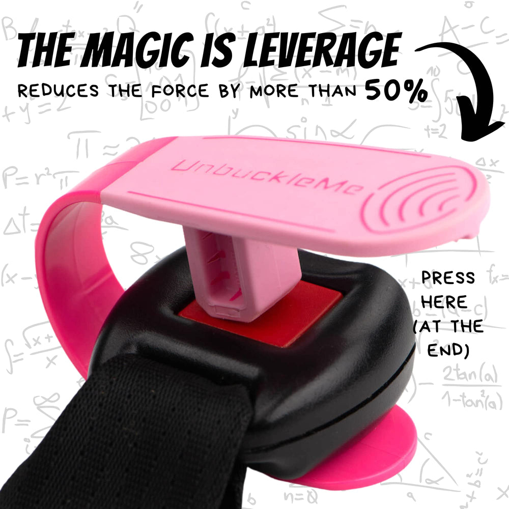 UnbuckleMe pink grip close-up showing soft surface for comfortable leverage.