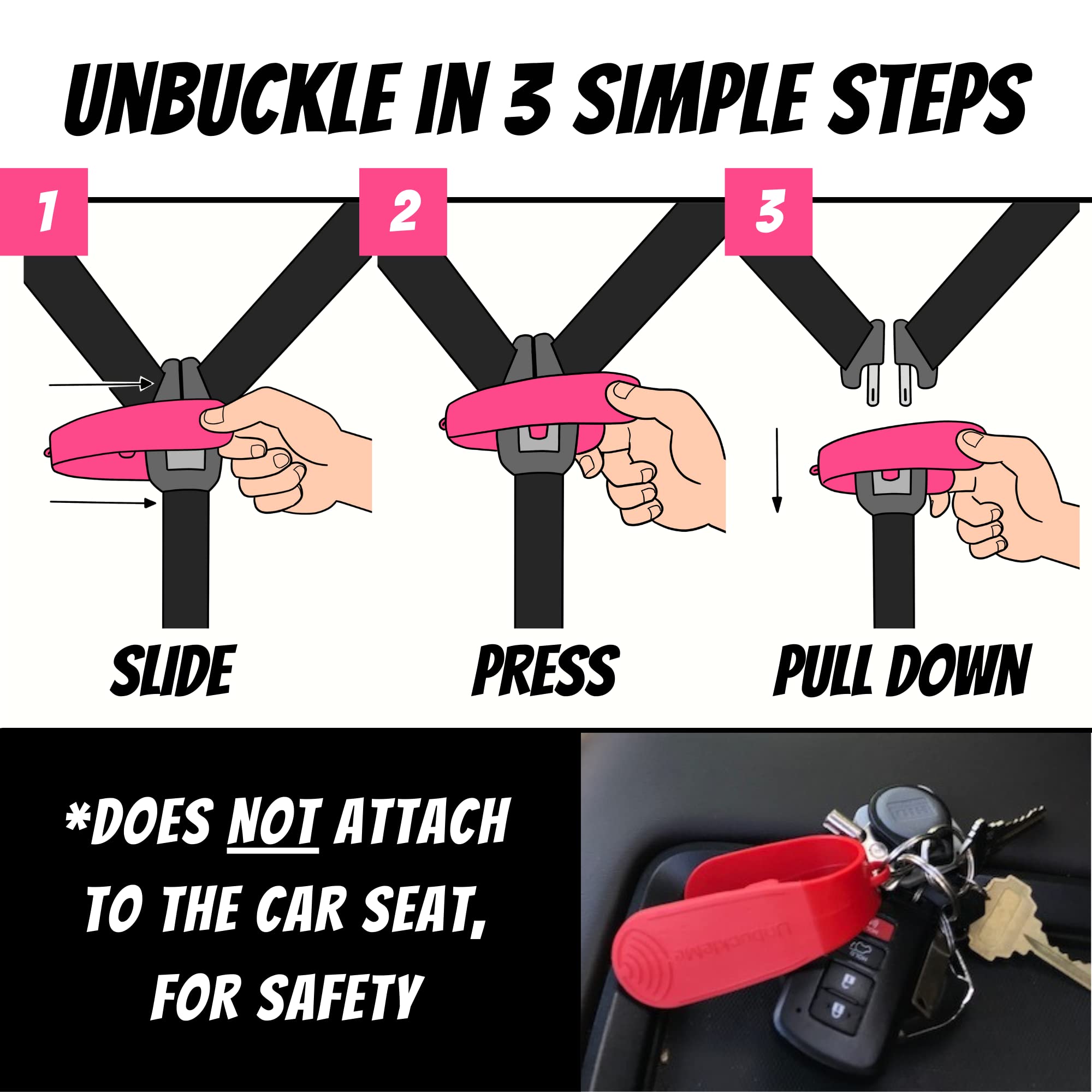 UnbuckleMe compatible with stroller buckles for quick, smooth use