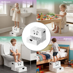 Uncle Wu 2-Step Stool anti-slip texture enhances stability during routines.