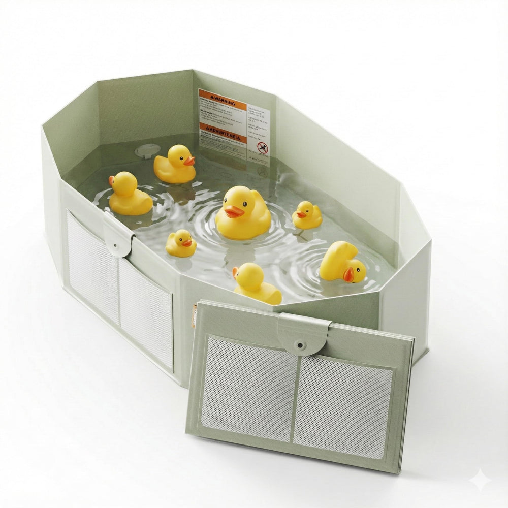 UNCLE WU foldable baby bathtub folded for compact storage under sink