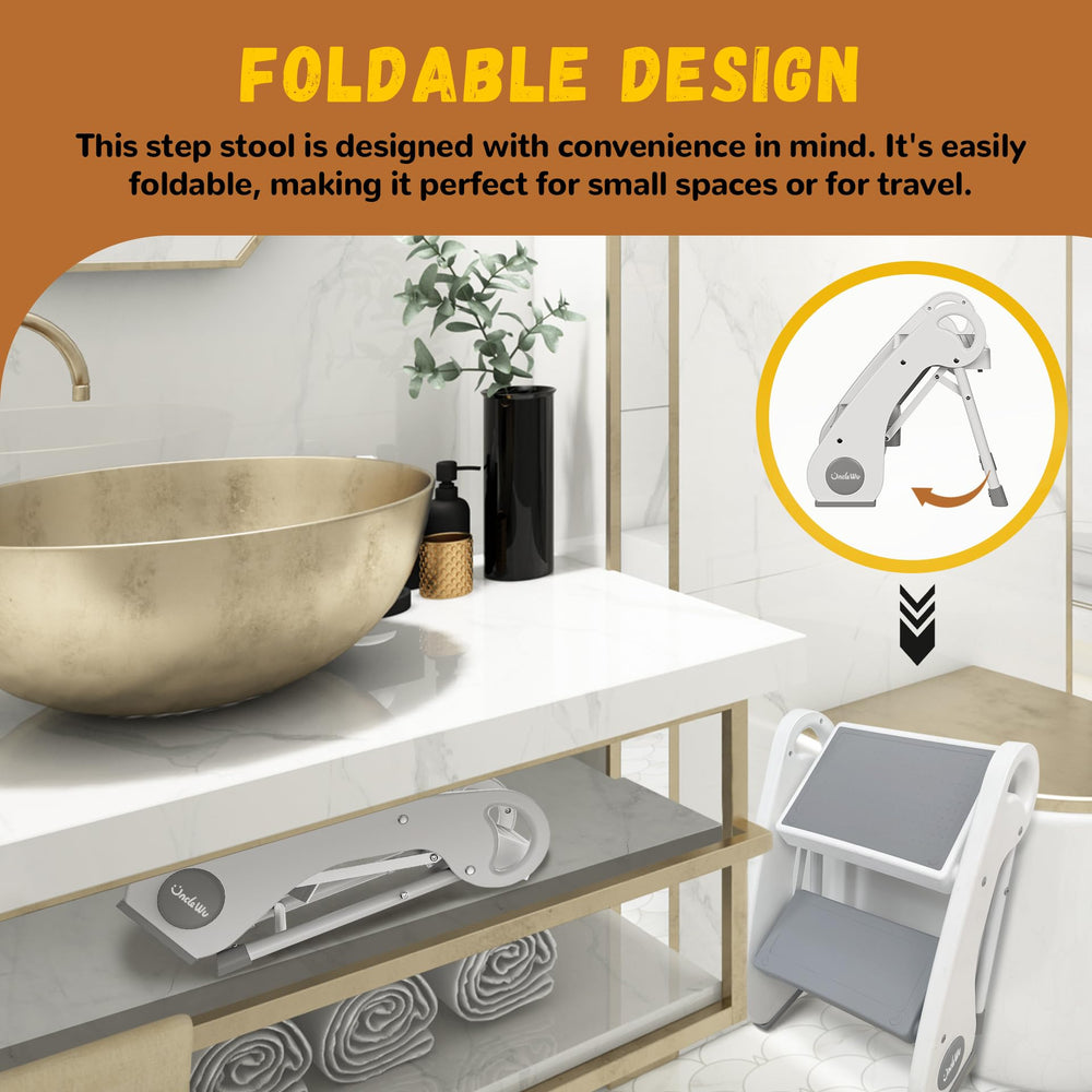 UNCLE WU toddler-friendly stool for ages 18 months and up.