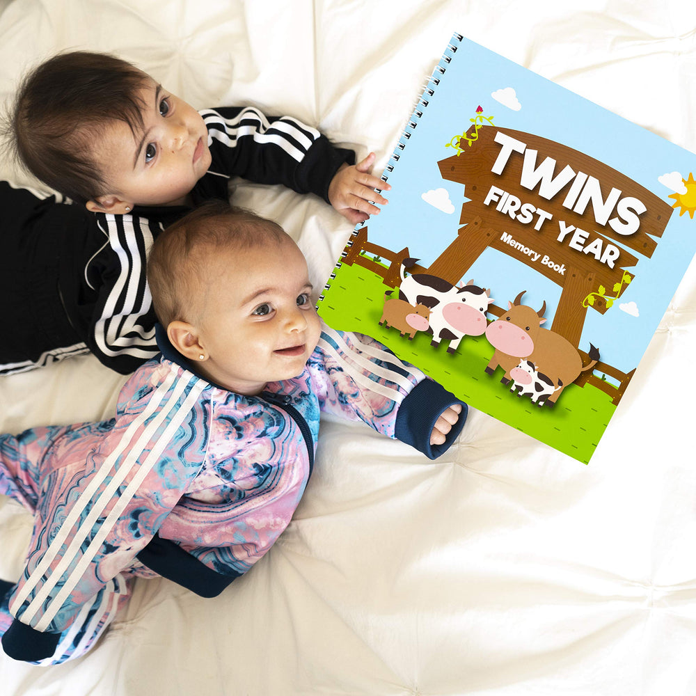 Unconditional ROSIE cows edition spread — charming cow theme for twins memories