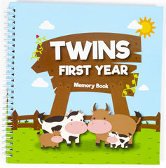 Unconditional ROSIE twins memory book cover — durable keepsake for newborn memories