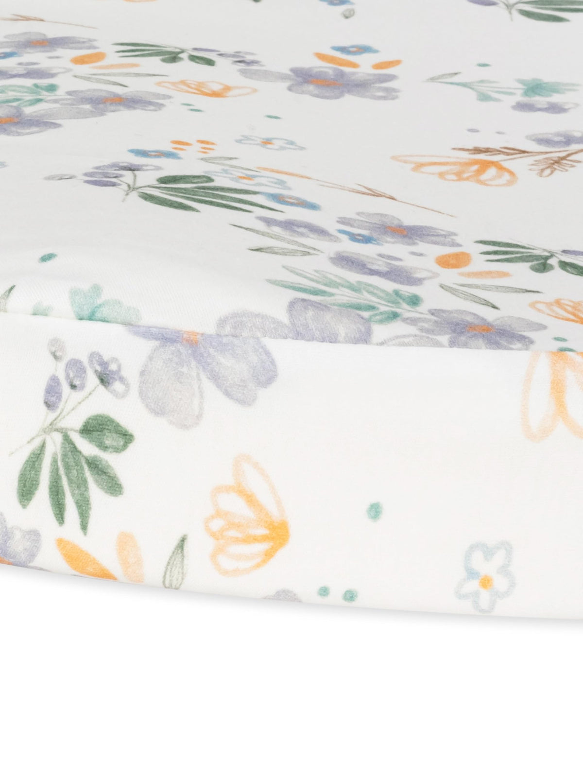 Under The Nile bassinet sheet, Daisy pattern, soft organic cotton for baby comfort.