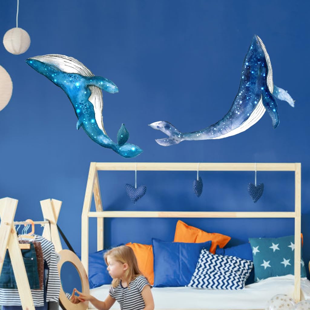 Under The Sea Whales PVC stickers add coastal charm to living spaces.