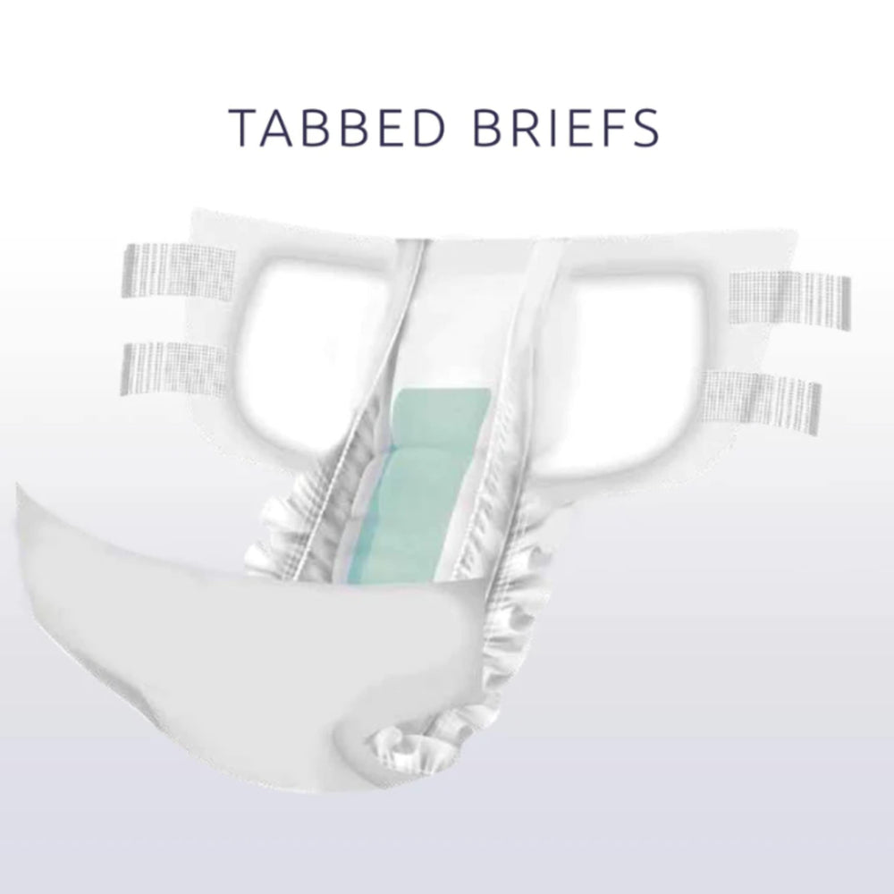 Close-up of reusable tabs on UnderX briefs for a secure, adjustable fit.