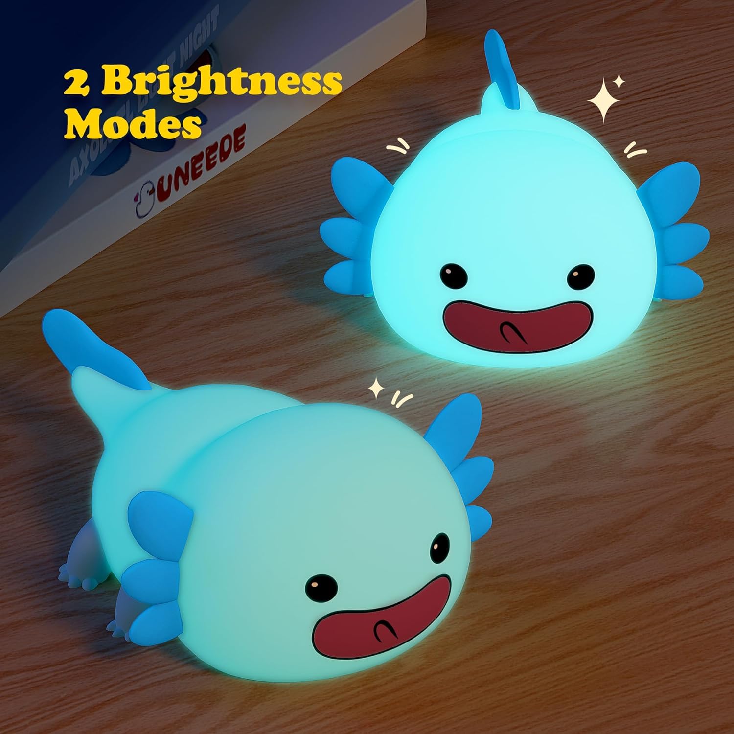 UNEEDE axolotl night light with dimmed warm glow