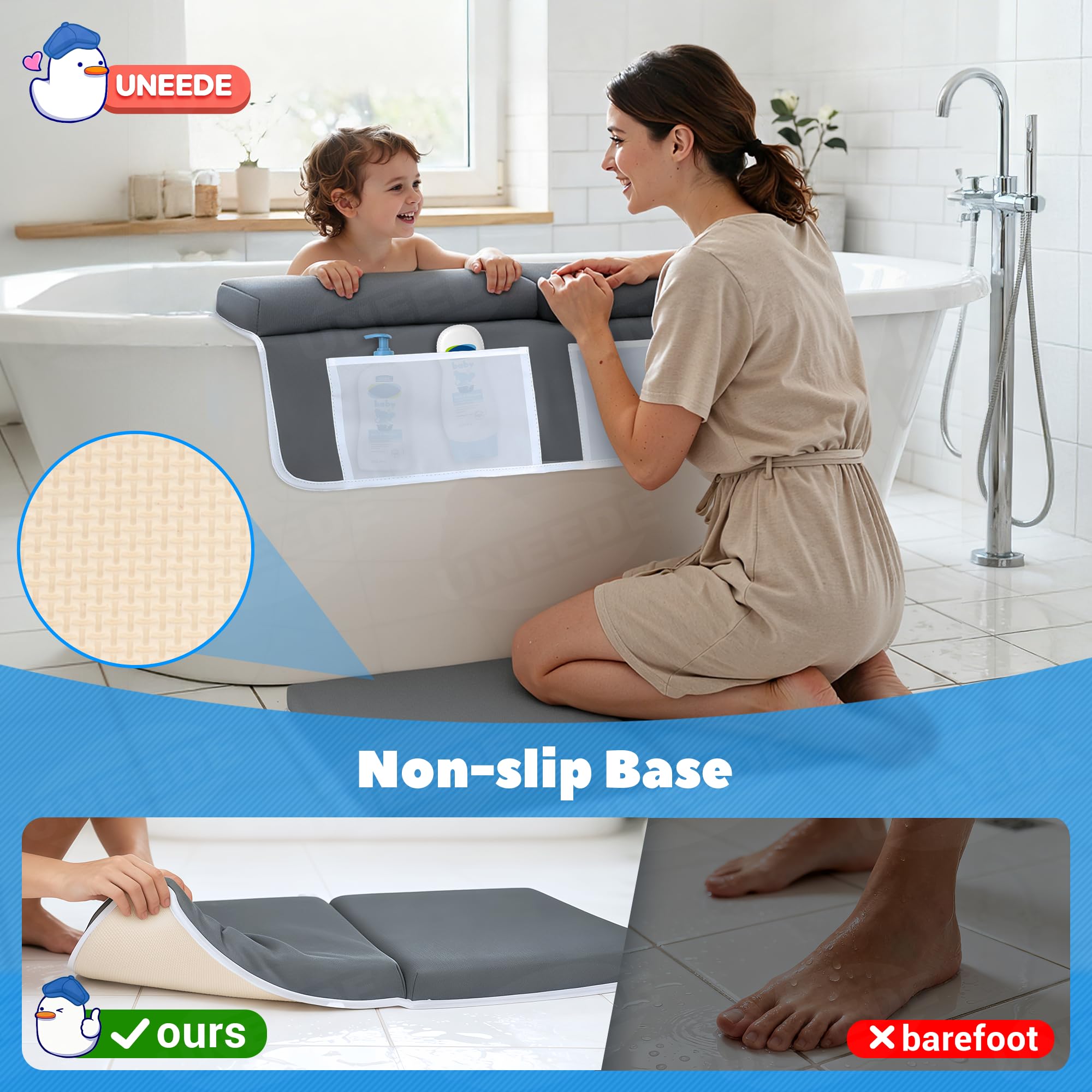 UNEEDE baby bath kneeler gift-ready for baby showers and birthdays