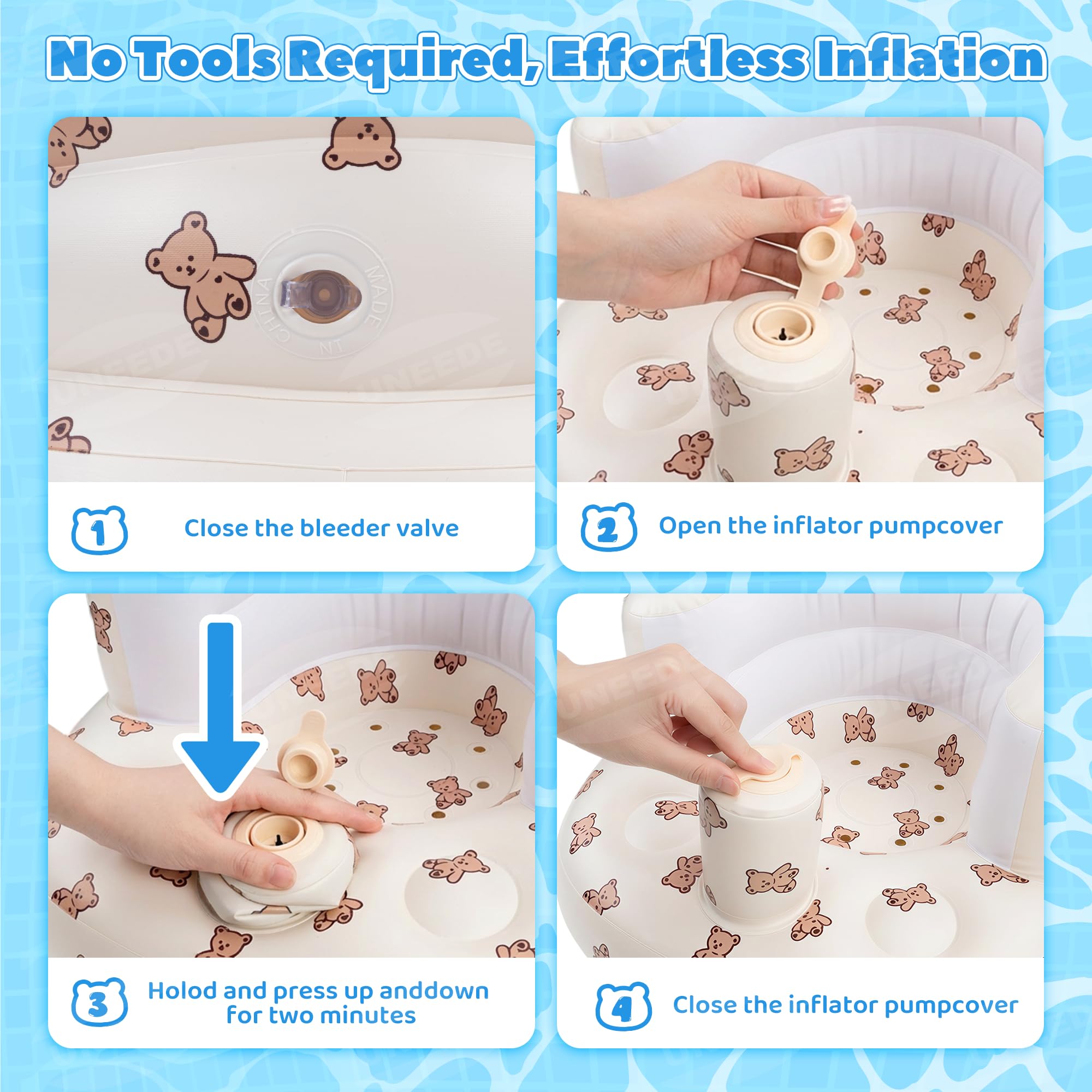 UNEEE baby seat with non-slip base for secure seating on various surfaces.