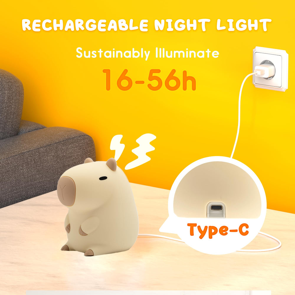 UNEEDE Capybara Night Light with 20-minute timer for gentle routines
