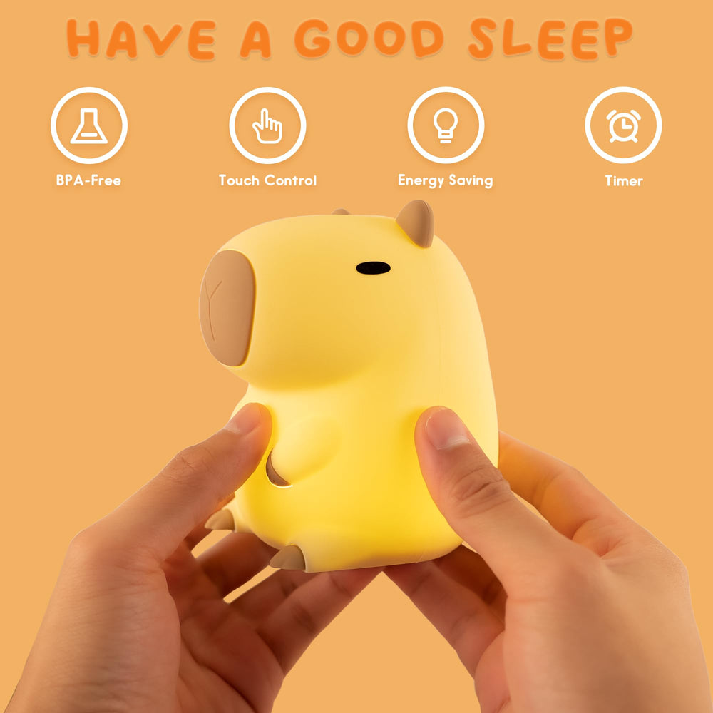 UNEEDE Capybara Night Light in soft silicone for kid-friendly room