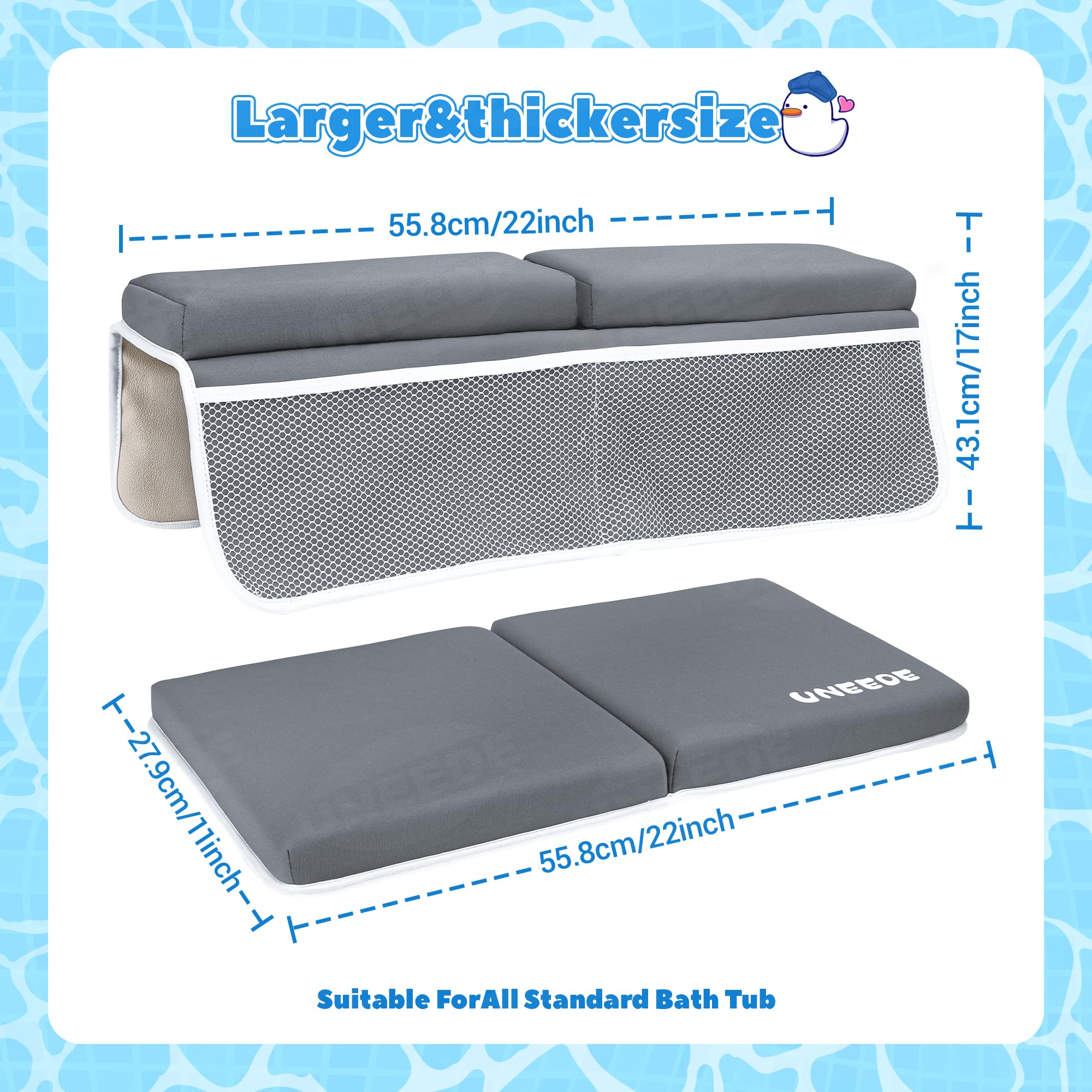 UNEEDE bath time setup for toddlers offers comfort and organization